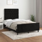 VidaXL Cadru de pat fără saltea Negru 120x190 cm catifea