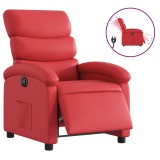 Cumpara ieftin Fotoliu rabatabil electric, rosu, piele ecologica