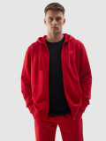 Hanorac de trening cu fermoar și glugă pentru bărbați - roșu &icirc;nchis, 4F Sportswear