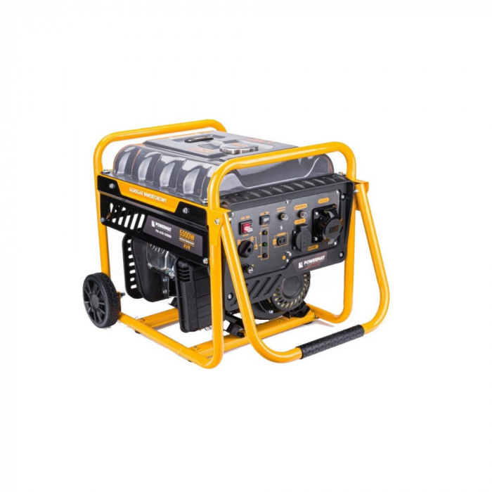 Generator curent electric 5500 W, capacitate rezervor 18 litri, motor in 4 timpi, putere 7.5cp, stabilizator de tensiune AVR Powermat