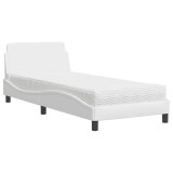 Cumpara ieftin Pat cu saltea, Dover, alb, 80x200 cm, piele ecologica