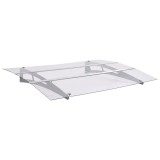 Cumpara ieftin Baldachin usa argintiu si transparent 150x90 cm PET