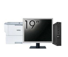 Pachet Calculator Second Hand DELL OptiPlex 9020 Mini PC, Intel Core i5-4590T 2.00GHz, 8GB DDR3, 128GB SSD + Monitor 19 Inch + Imprimanta Brother HL-L