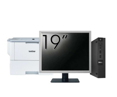Pachet Calculator Second Hand DELL OptiPlex 9020 Mini PC, Intel Core i5-4590T 2.00GHz, 8GB DDR3, 128GB SSD + Monitor 19 Inch + Imprimanta Brother HL-L foto