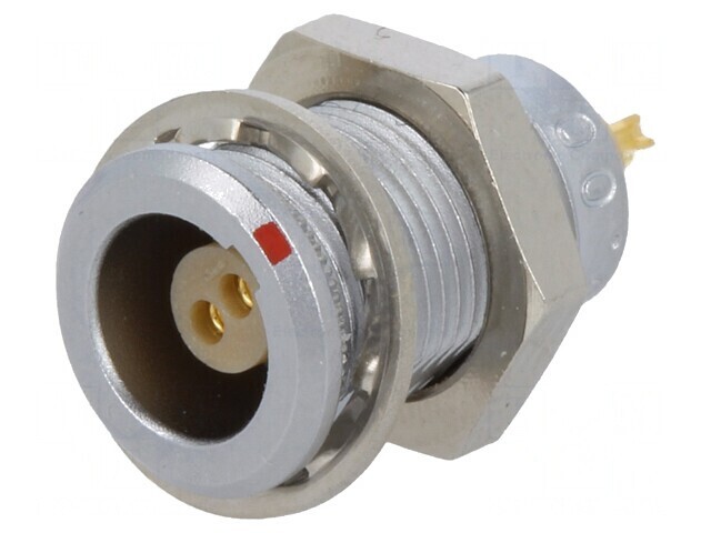 Conector Circular 2 Pini Soclu Mamă Lipire 3.5A IP50