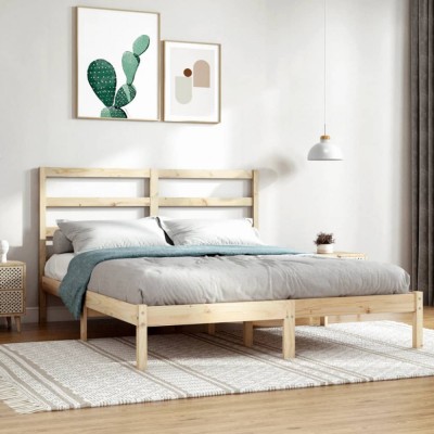 vidaXL Cadru de pat mic dublu 4FT, 120x190 cm, lemn masiv foto