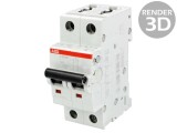 &Icirc;ntrerupător de supracurent ABB 400VAC 50A 2 Poli Caract B