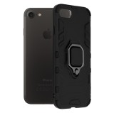 Cumpara ieftin Husa protectie iPhone 7 8 SE antisoc cu inel rotativ 360 , suport magnetic, negru , Techsuit SS