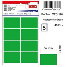 Etichete Color Autoadezive, 8/a4, 99.1 X 67.7mm, 25 Coli/top, Tanex - Verde Fluorescent foto