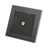 Priza TV de capat neagra incastrata ABS 80x80mm