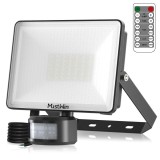 Proiector LED cu senzor de miscare MustWin, 30 W, 3000 lm, 42 x LED, Telecomanda IR