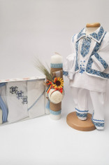 Set Botez Traditional Raul 3 piese Botez Traditional : costumas, lumanare si trusou foto