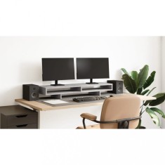 vidaXL Suport de monitor, gri beton, 100x27x15 cm, lemn prelucrat foto