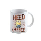 Cana alba personalizata Need Coffee, INOVATIX&reg;. 330ml