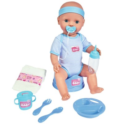 Papusa Simba New Born Baby, Baby Doll 43 cm cu accesorii albastru foto