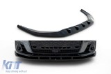 Spoiler Maxton Design potrivit pentru bara frontala a Audi S8, A8 S-Line D5 dupa 2021, lac negru Performance AutoTuning