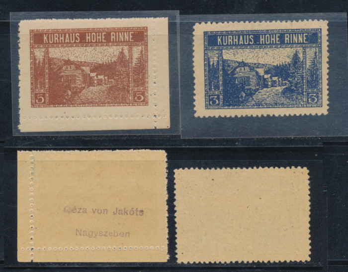 Posta locala Paltinis - Hohe Rinne - serie neuzata 2 timbre 1923 MNH hartie crem