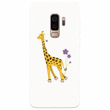 Husa silicon pentru Samsung S9 Plus, Rollerskating Girafe Illustration