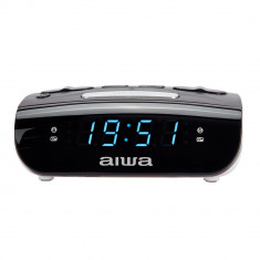 Radio cu ceas Aiwa CR-15, Alarma, FM, Alb-negru