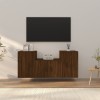 Gossi set dulap tv, 3 piese, stejar maro, lemn prelucrat