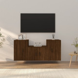 Set dulap TV, 3 piese, stejar maro, lemn prelucrat GartenMobel Dekor, vidaXL