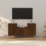 Cumpara ieftin Set dulap TV, 3 piese, stejar maro, lemn prelucrat