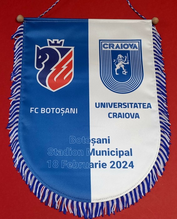 Fanion (protocol) meci fotbal FC BOTOSANI - UNIVERSITATEA CRAIOVA (18.02.2024)