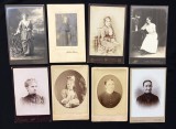 Lot 8 Fotografii Vechi Cabinet Card Portrete Feminine &ndash; Studio Paris, Dresda, Moscova (cca. 1880&ndash;1910)