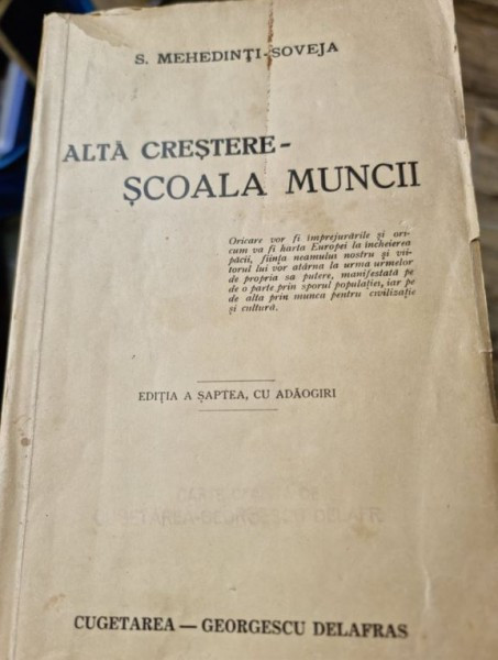 Simion Mehedinti Soveja - Alta crestere - Scoala Muncii