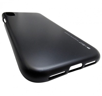 Husa silicon Mercury Goospery i-Jelly negru metalic pentru Apple iPhone XR foto