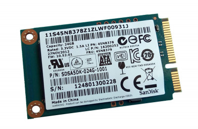 Lenovo 45N8378 24GB 6Gb/s M.2 NGFF 2242 42mm Solid State SSD Ideapad Yoga 2 y580 foto