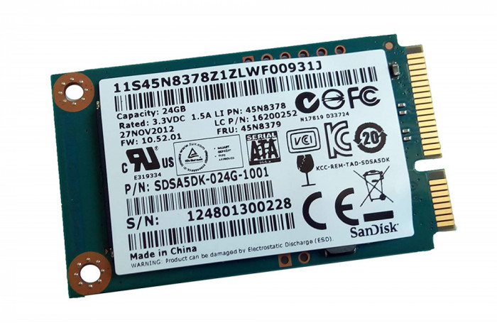 Lenovo 45N8378 24GB 6Gb/s M.2 NGFF 2242 42mm Solid State SSD Ideapad Yoga 2 y580