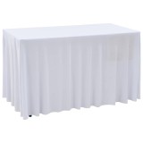 Cumpara ieftin Huse elastice de masa lungi, 2 buc., alb, 120 x 60,5 x 74 cm