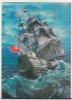 Bnk cp Carte postala 3D - Corabie pe mare, Necirculata, Printata