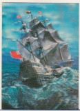 Bnk cp Carte postala 3D - Corabie pe mare, Necirculata, Printata