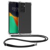 Husa Kwmobile pentru Samsung Galaxy S21 Ultra, Silicon, Transparent, 57725.03, Textil, Carcasa