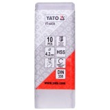 Yato YT-4439 - Set burghie metal HSS 4.2 mm tija cilindrica 10 bucati