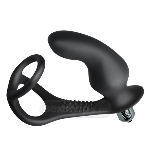 Vibratoare anale - Rocks Off RO-Zen Pro Dop Anal cu Vibratii cu Inel de Penis si Testicule