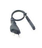 Cablu de alimentare EURO tata - tip 2 pini mama 20cm drept 2x0.75mm2, Oem