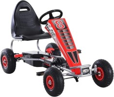 GO Kart cu pedale, 6-15 ani, Kinderauto F8-3, roti Gonflabile 6 inch, culoare rosu foto