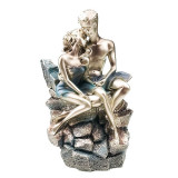 Cumpara ieftin Statueta decorativa indragostiti pe stanca, Argintiu, 30 cm, 1152H