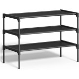 SONGMICS Raft pantofi 3 niveluri cu rafturi textile si cadru metalic, 62x30x54 cm, negru Household NewTrend