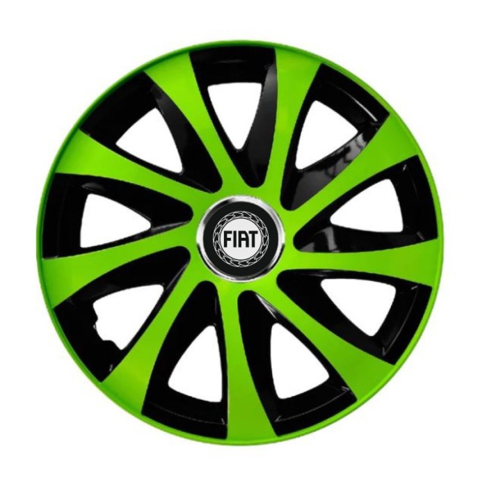 Set 4 capace roti Extra drift green R13 pentru gama auto Fiat