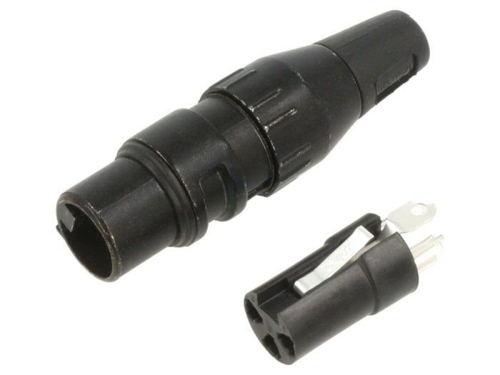 Conector XLR mamă 3 pini, argintat