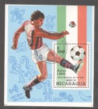 Nicaragua 1986 World Cup Football perf. sheet Mi.B167 used TA.087, Stampilat