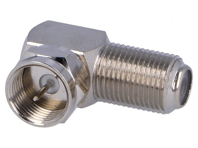 Adaptor F soclu-mufă unghi 90&deg; 75&Omega; 1GHz