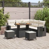 Cumpara ieftin Set de canapele pentru gradina 9 buc. 6-Locuri Negru si Crem