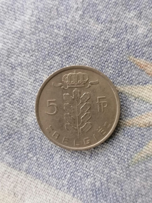 MONEDA BELGIA -5 FRANCI 1975 . (BELGIE) foto