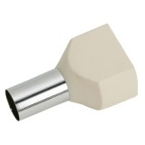 Varf pentru Cablu de 2x16 mm2, Izolatie Alb, Adecvat pentru Cablare Dubla