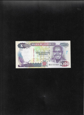 Zambia 100 kwacha 1991 seria0107480 unc foto